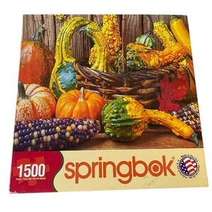 Springbok Autumn Bounty 1500 Piece Jigsaw Puzzle Fall Harvest Theme complete EUC